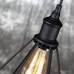American Small Steel Birdcage Pendant Vintage Retro DIY Drop Light Industrial Lighting Fixture per la casa Decorare