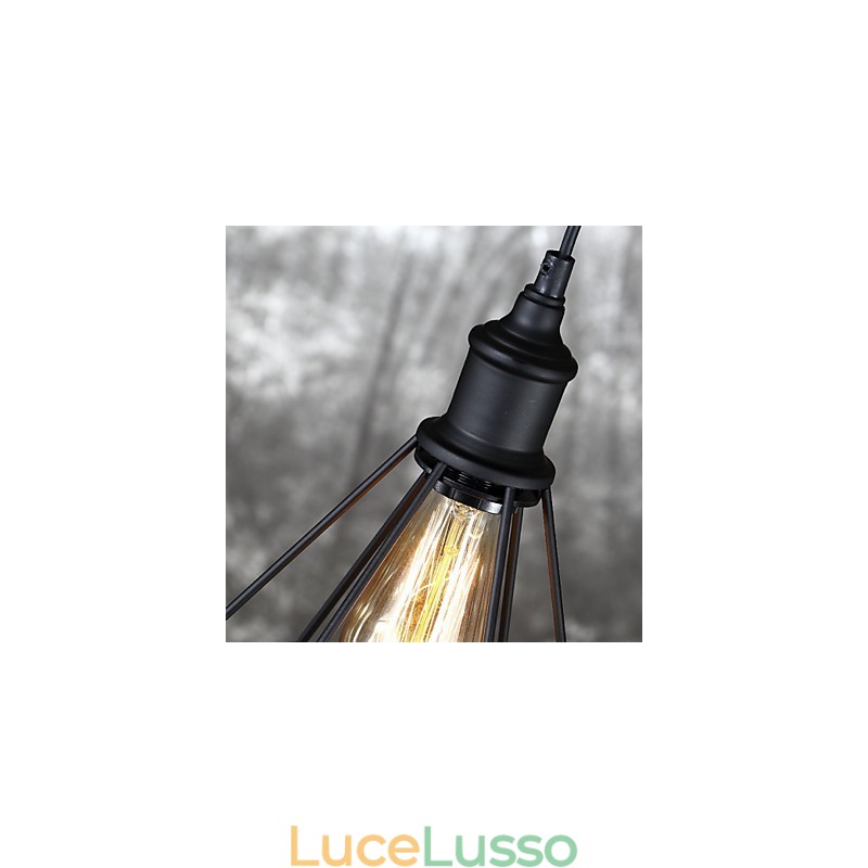 American Small Steel Birdcage Pendant Vintage Retro DIY Drop Light Industrial Lighting Fixture per la casa Decorare