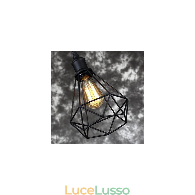 American Small Steel Birdcage Pendant Vintage Retro DIY Drop Light Industrial Lighting Fixture per la casa Decorare