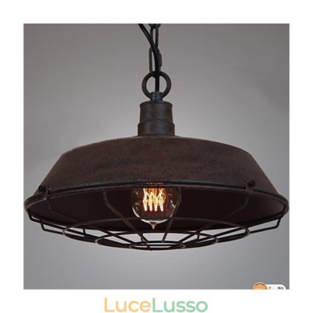 Lampada a sospensione vintage in metallo a 1 luce Lampada a sospensione vintage in metallo a 1 luce
