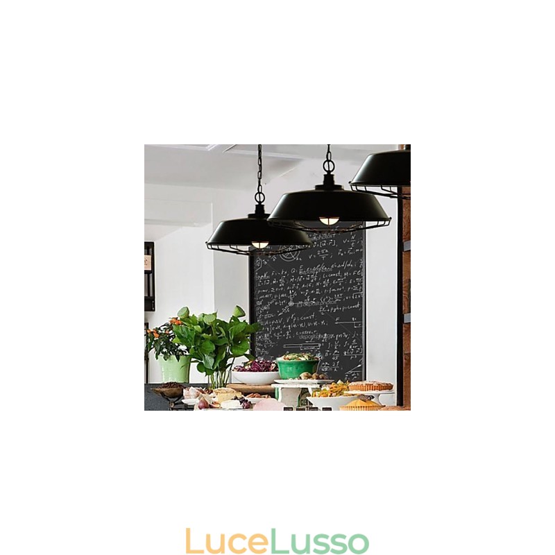 Lampada a sospensione vintage in metallo a 1 luce