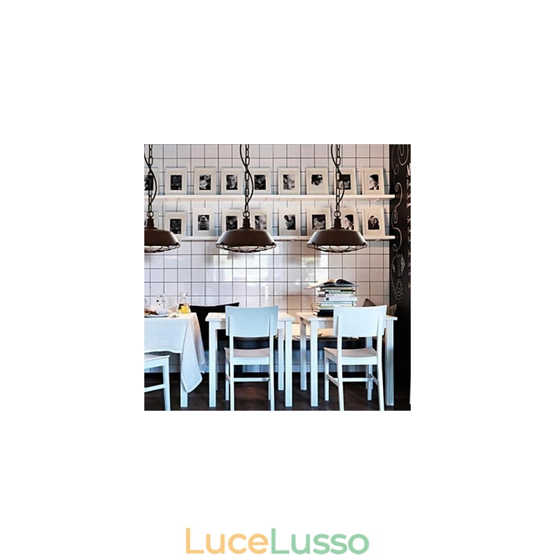 Lampada a sospensione vintage in metallo a 1 luce