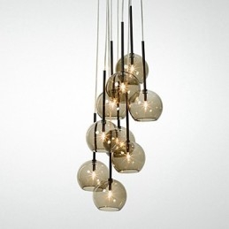 Lampada a sospensione in metallo dipinto in stile Country Mini