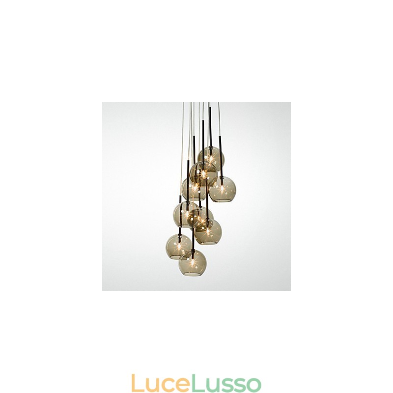 Lampada a sospensione in metallo dipinto in stile Country Mini