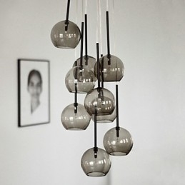 Lampada a sospensione in metallo dipinto in stile Country Mini