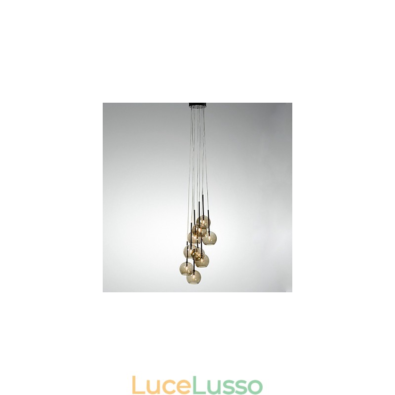 Lampada a sospensione in metallo dipinto in stile Country Mini