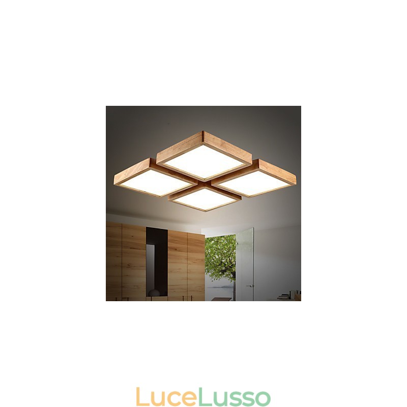 Moderno Contemporaneo Country Mini Stile Altri Legno Bambù Lampada a sospensione
