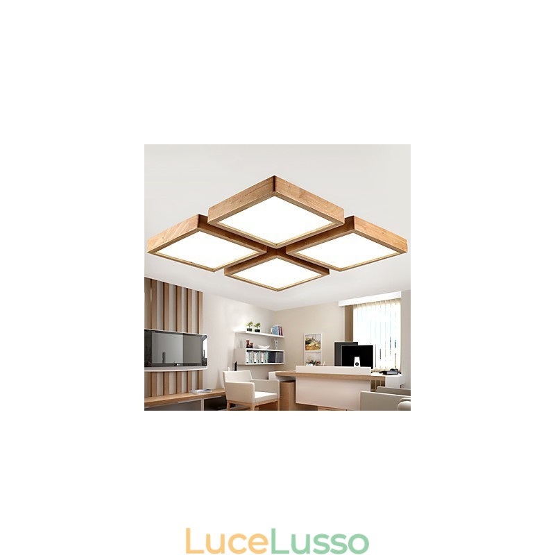 Moderno Contemporaneo Country Mini Stile Altri Legno Bambù Lampada a sospensione