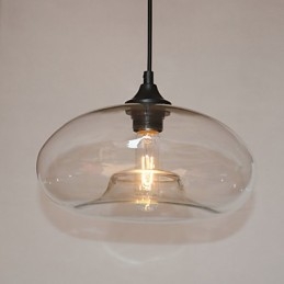 Lampada a sospensione moderna caratteristica 1 luce con paralume trasparente