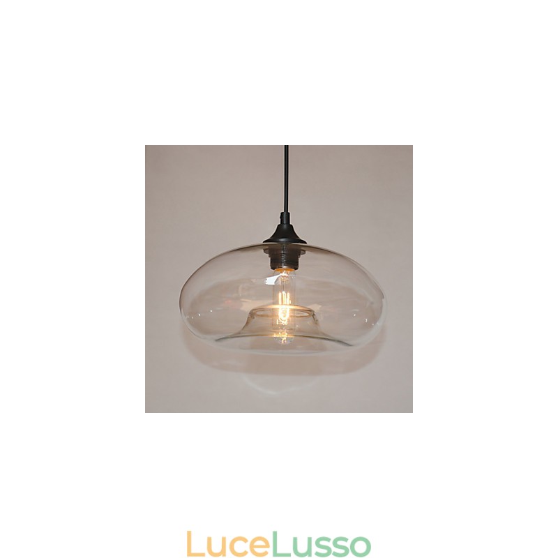 Lampada a sospensione moderna caratteristica 1 luce con paralume trasparente