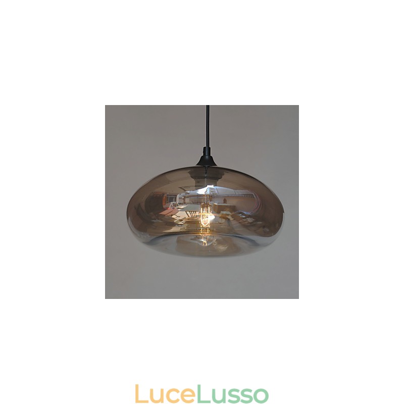 Lampada a sospensione moderna caratteristica 1 luce con paralume trasparente