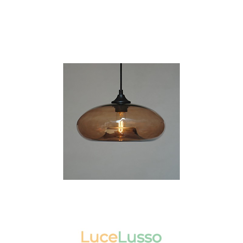Lampada a sospensione moderna caratteristica 1 luce con paralume trasparente