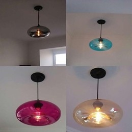 Lampada a sospensione moderna caratteristica 1 luce con paralume trasparente