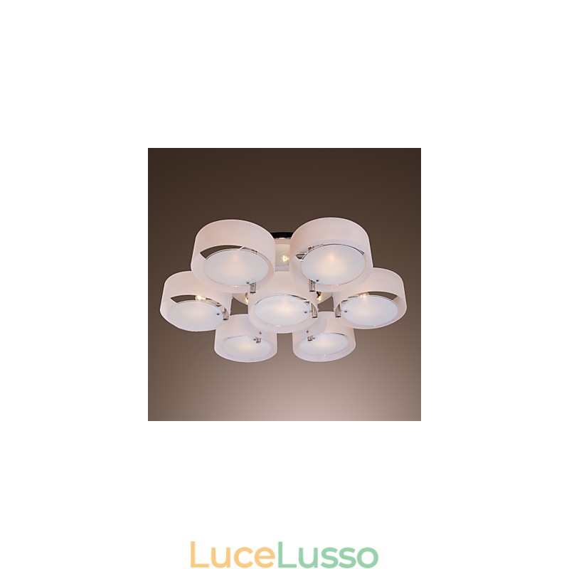Lampadario moderno contemporaneo in metallo cromato a filo