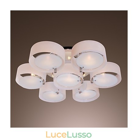 Lampadario moderno contemporaneo in metallo cromato a filo Lampadario moderno contemporaneo in metallo cromato a filo