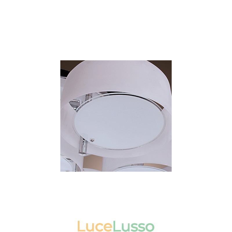Lampadario moderno contemporaneo in metallo cromato a filo