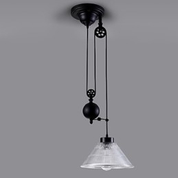 Lampada a sospensione vintage 1 luce Lampada a isola Foyer pendenti in metallo + vetro