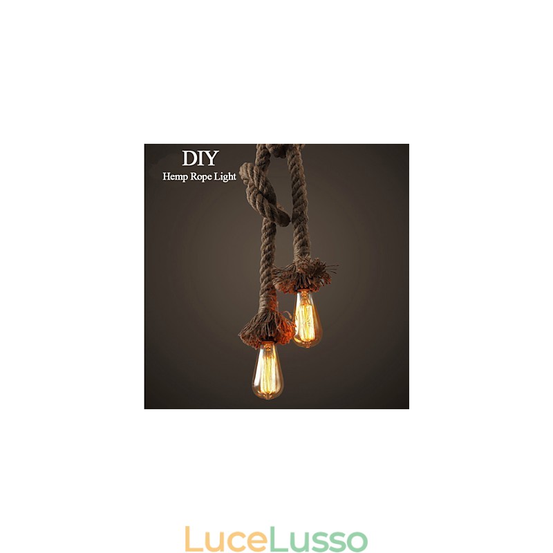 1 luce fai da te arte corda di canapa luce creativa corda di canapa goccia luce