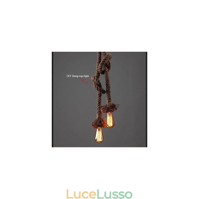 1 luce fai da te arte corda di canapa luce creativa corda di canapa goccia luce