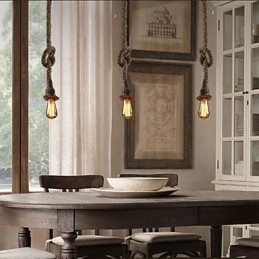 1 luce fai da te arte corda di canapa luce creativa corda di canapa goccia luce