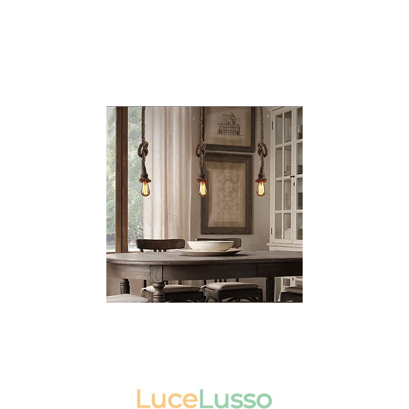1 luce fai da te arte corda di canapa luce creativa corda di canapa goccia luce