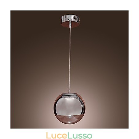 Lampada a sospensione moderna contemporanea in metallo cromato stile Globe Mini Lampada a sospensione moderna contemporanea in metallo cromato stile Globe Mini