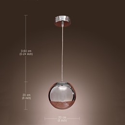 Lampada a sospensione moderna contemporanea in metallo cromato stile Globe Mini