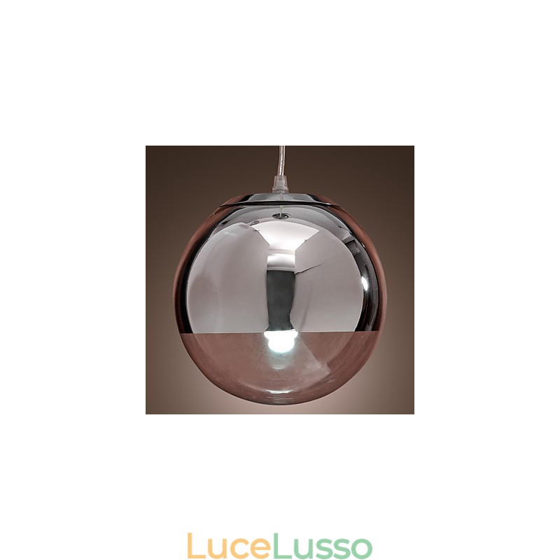 Lampada a sospensione moderna contemporanea in metallo cromato stile Globe Mini