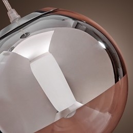 Lampada a sospensione moderna contemporanea in metallo cromato stile Globe Mini