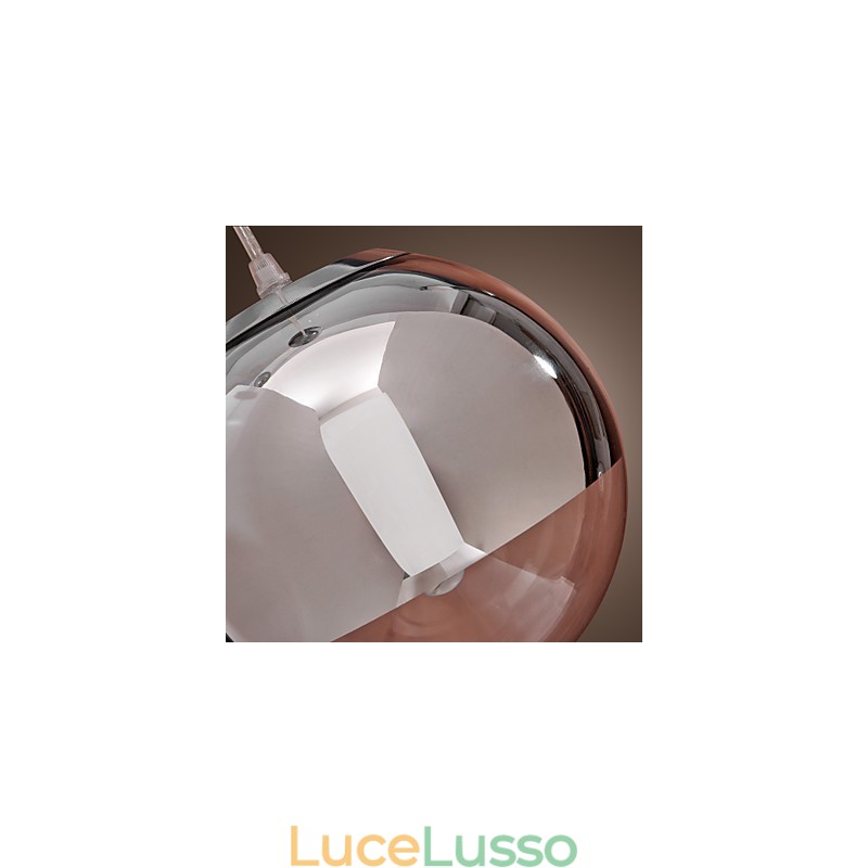 Lampada a sospensione moderna contemporanea in metallo cromato stile Globe Mini