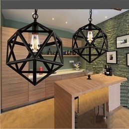 Lampada industriale retrò droplight esaedro originale artistico ferro battuto lampada a sospensione