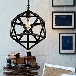 Lampada industriale retrò droplight esaedro originale artistico ferro battuto lampada a sospensione