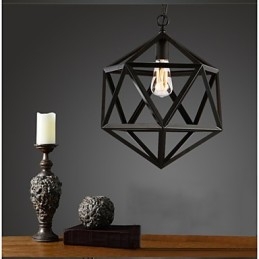 Lampada industriale retrò droplight esaedro originale artistico ferro battuto lampada a sospensione