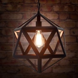 Lampada industriale retrò droplight esaedro originale artistico ferro battuto lampada a sospensione