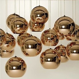 Lampada a sospensione a sfera in vetro semplice creativo nordico retrò galvanica
