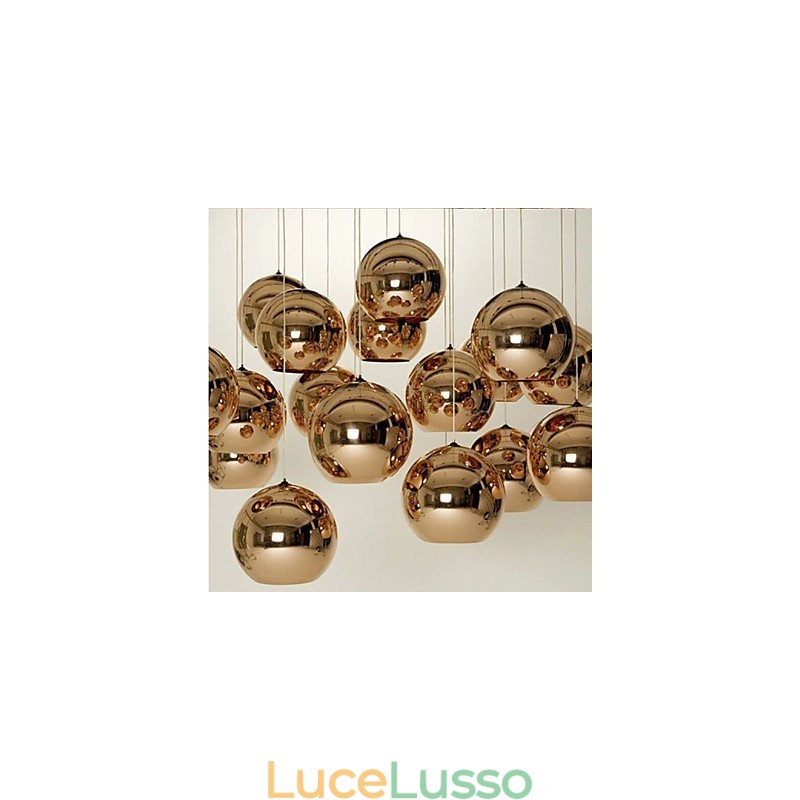 Lampada a sospensione a sfera in vetro semplice creativo nordico retrò galvanica