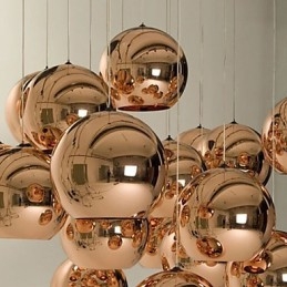 Lampada a sospensione a sfera in vetro semplice creativo nordico retrò galvanica