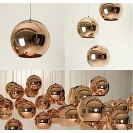 Lampada a sospensione a sfera in vetro semplice creativo nordico retrò galvanica