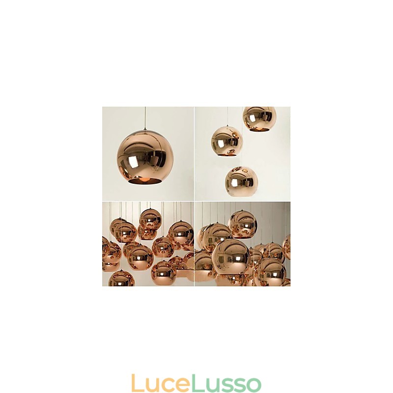 Lampada a sospensione a sfera in vetro semplice creativo nordico retrò galvanica