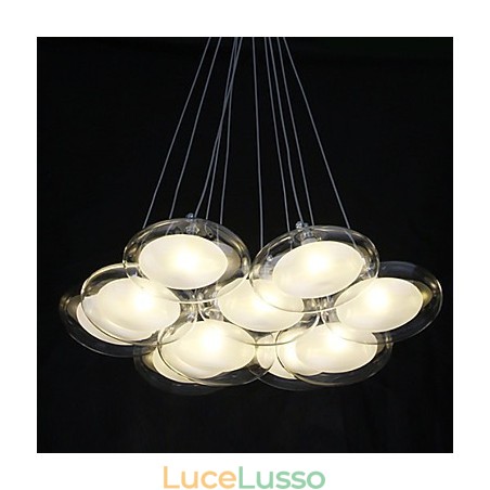 Lampada a sospensione moderna in metallo cromato contemporaneo Lampada a sospensione moderna in metallo cromato contemporaneo