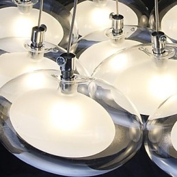 Lampada a sospensione moderna in metallo cromato contemporaneo