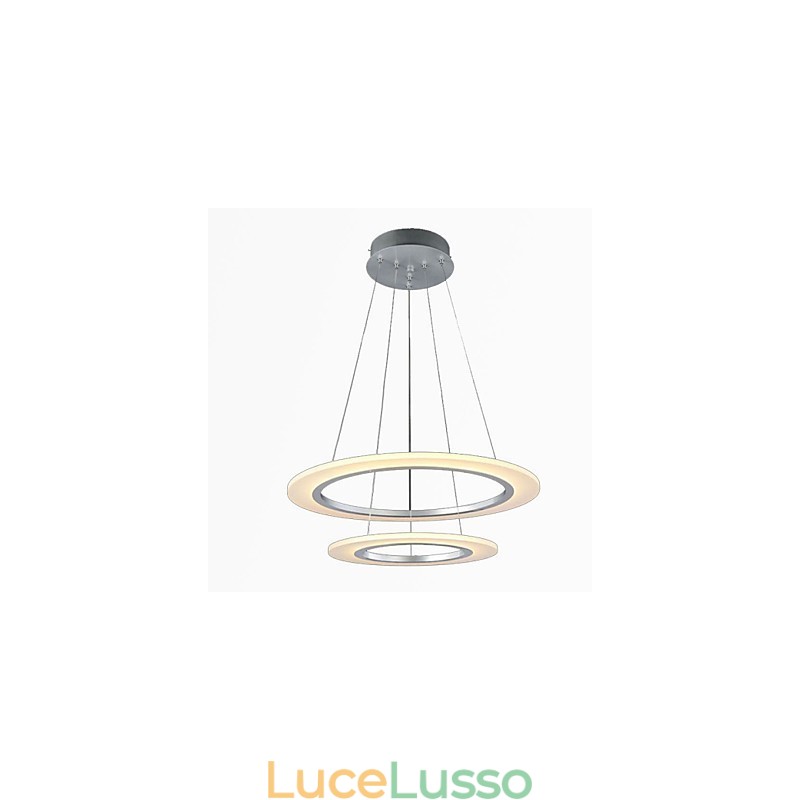Lampada a sospensione moderna da soffitto con 2 anelli