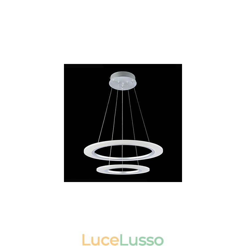 Lampada a sospensione moderna da soffitto con 2 anelli