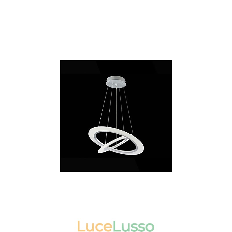 Lampada a sospensione moderna da soffitto con 2 anelli