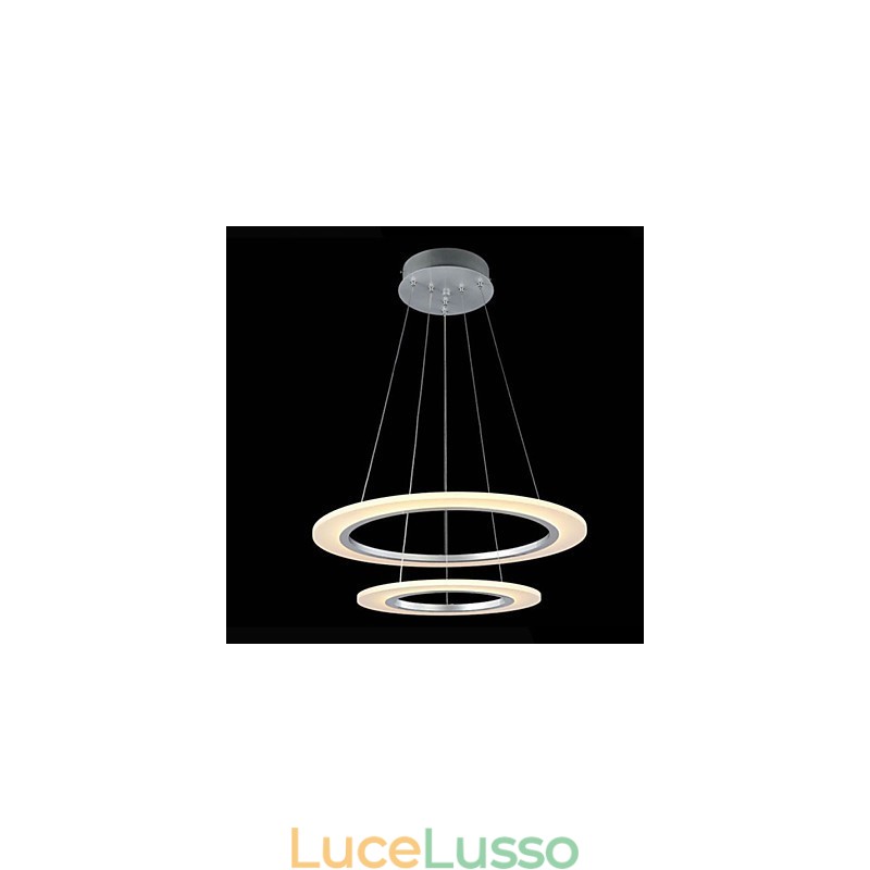 Lampada a sospensione moderna da soffitto con 2 anelli