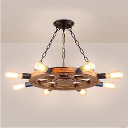 Lampadario nostalgico in ferro e resina