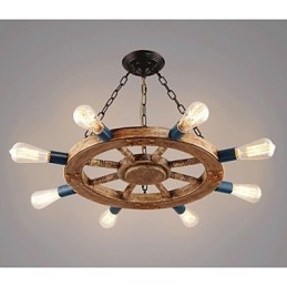 Lampadario nostalgico in ferro e resina