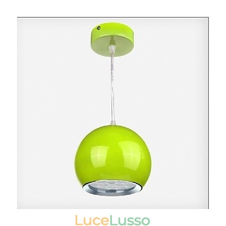 Lampada a sospensione moderna e contemporanea in metallo con globo dipinto Lampada a sospensione moderna e contemporanea in metallo con globo dipinto