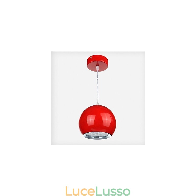 Lampada a sospensione moderna e contemporanea in metallo con globo dipinto