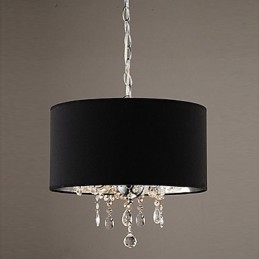 Lampadario moderno contemporaneo in stile mini tamburo di cristallo cromato